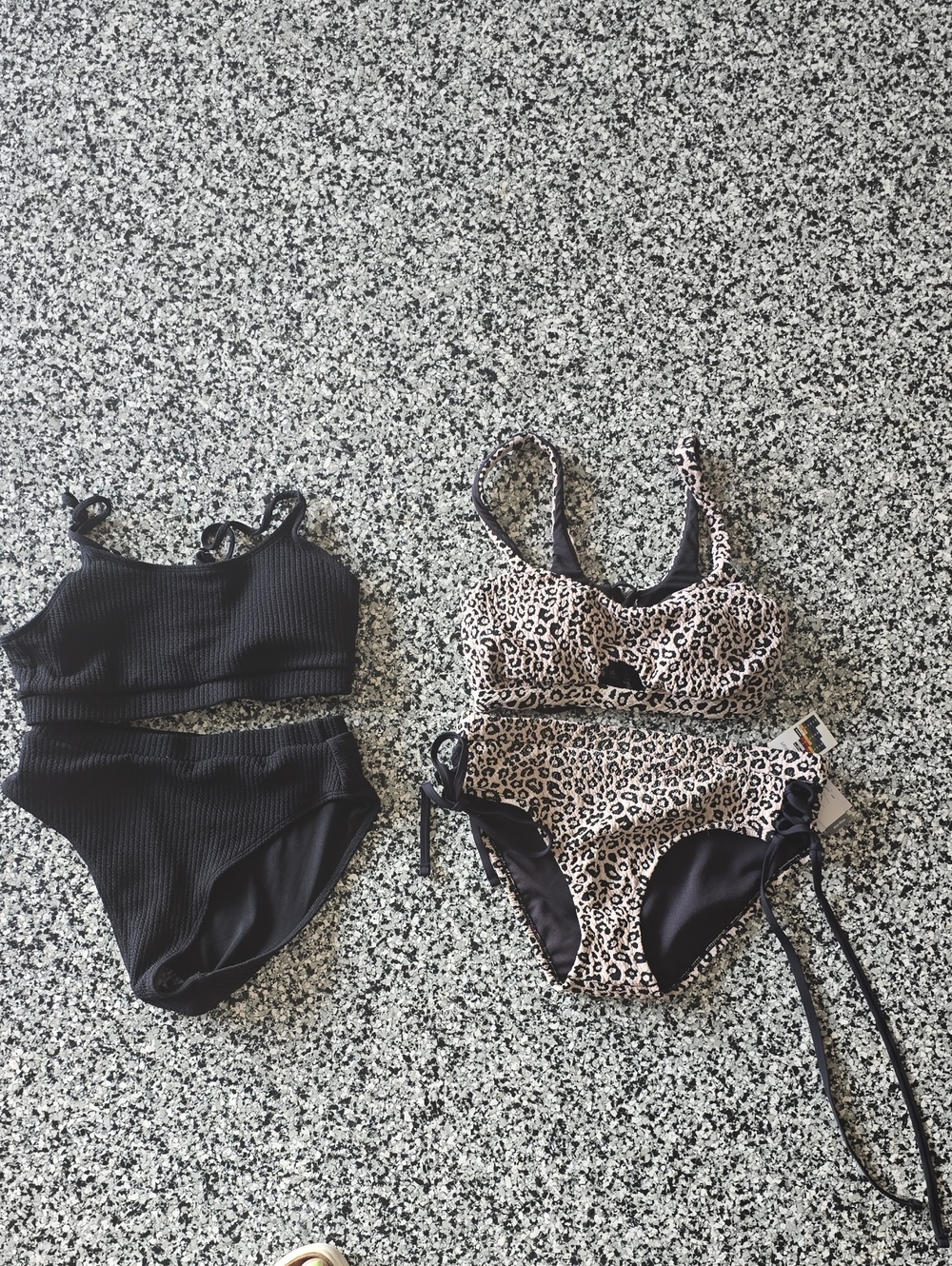 Girls Leopard Print One-Piece Swimsuit with Black Accents